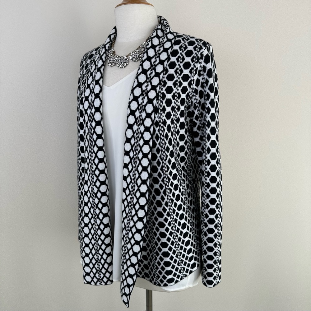 Chico's Black and White Patterned Cardigan